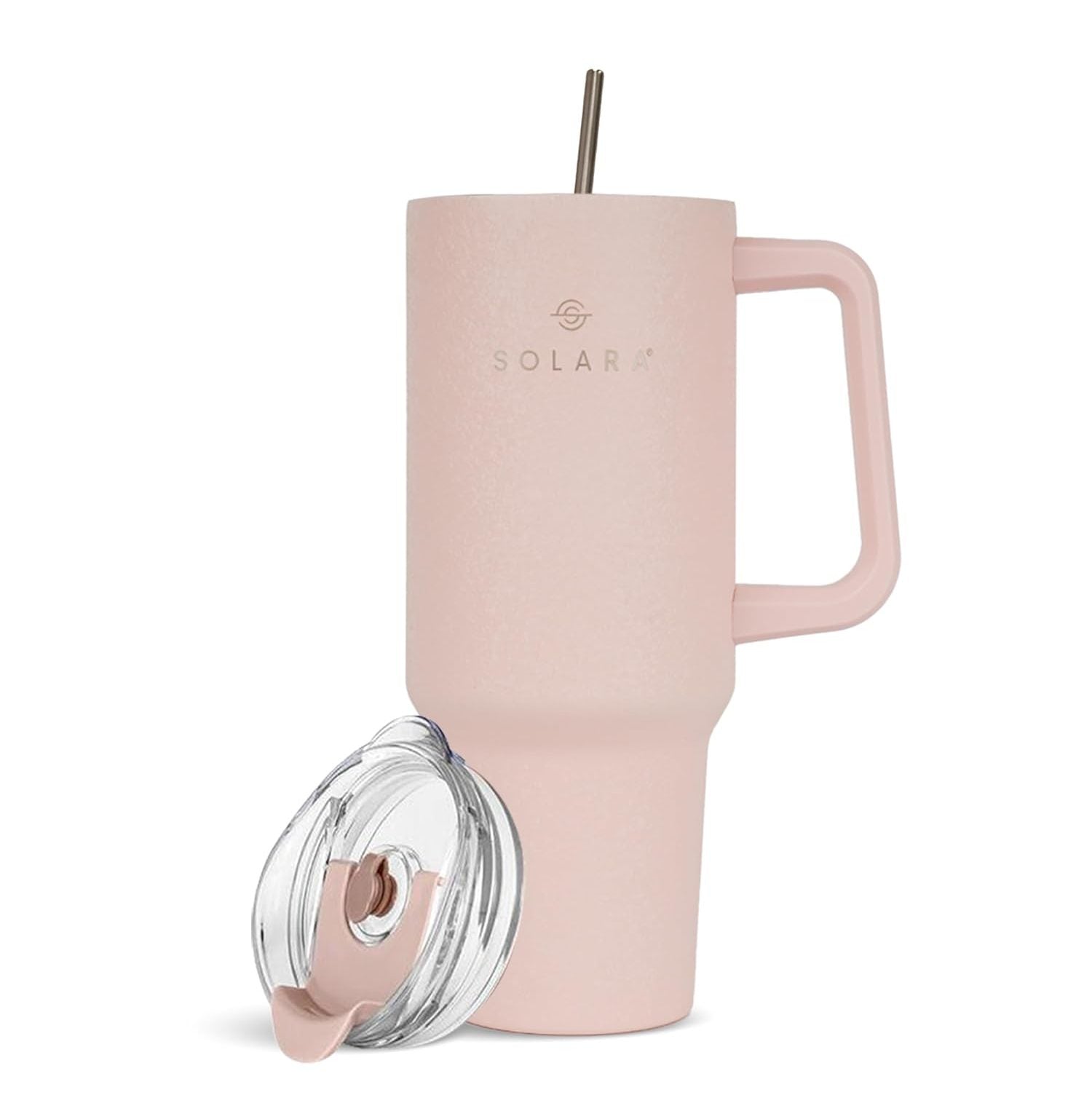 Solara-1200Ml Insulated Tumbler With Lid And Straw For Hot And Cold, Dusky Pink