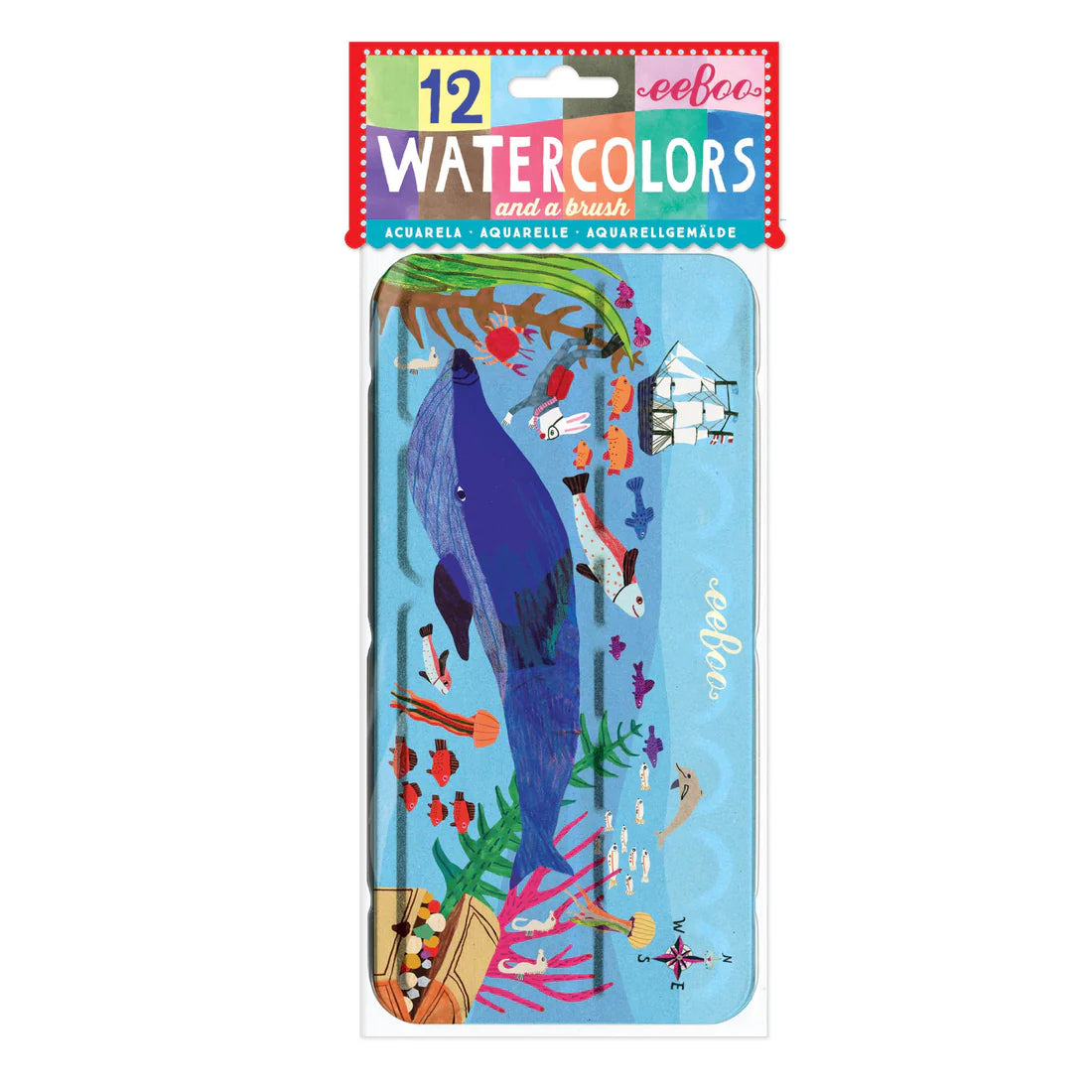 Eeboo - In The Sea 12 Watercolors - Insea-Wc-12