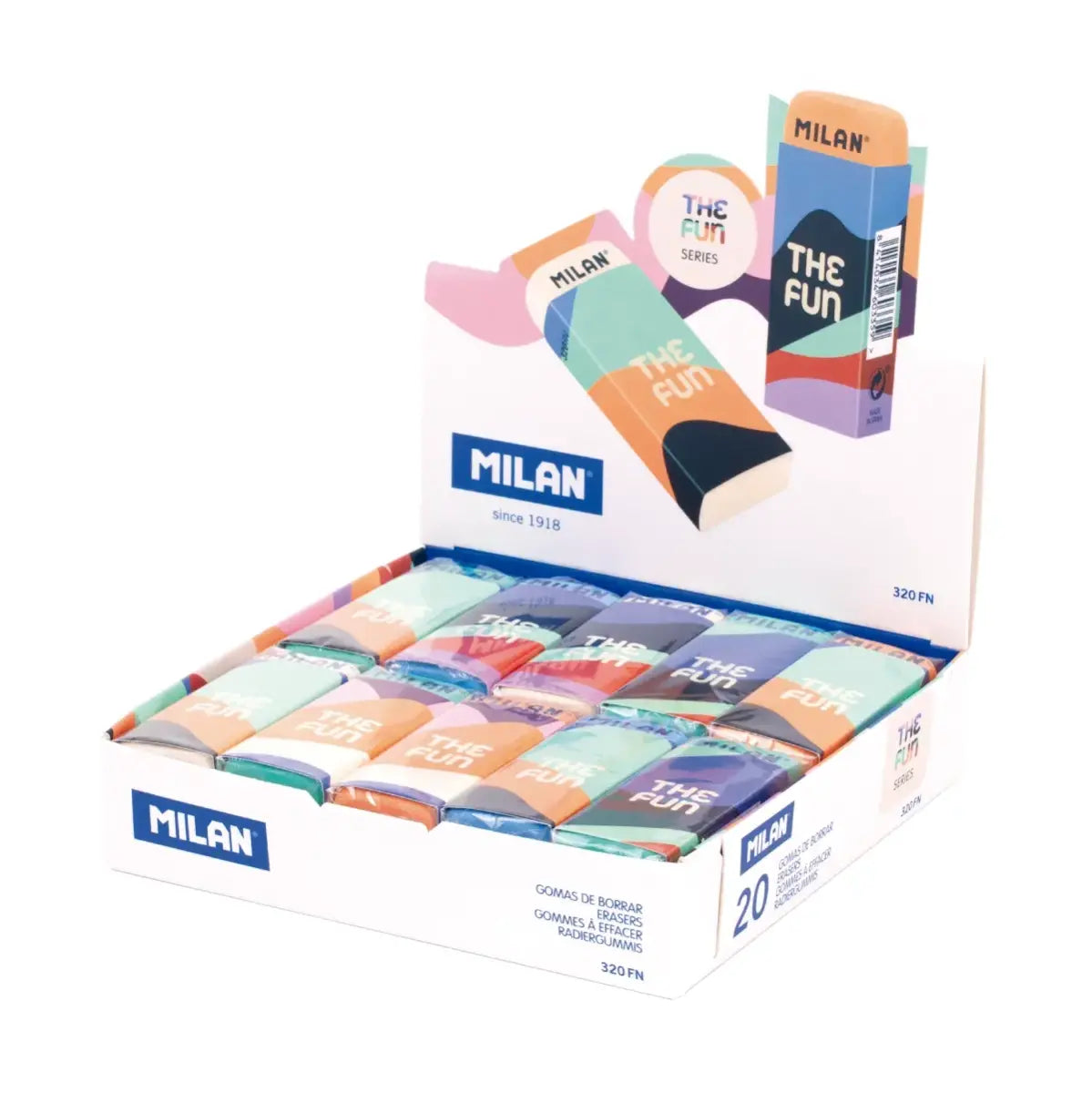 Milan-Box 20 Erasers 320 Synthetic Rubber Fun-Cnm320Fn