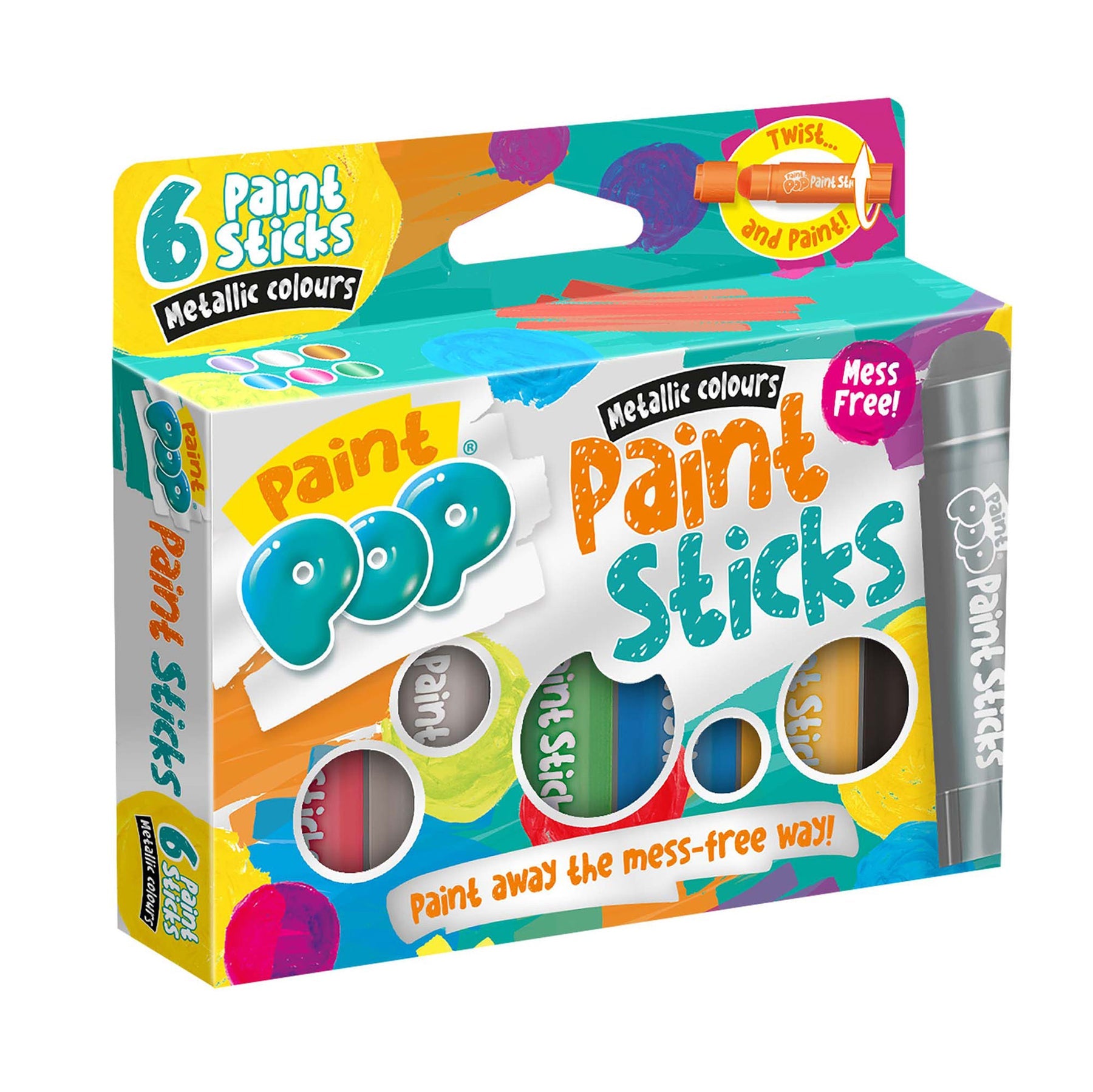 Paint Pop Metallic 6 Pack Quick Dry Paint Sticks-Hom-Ppw-Cp06