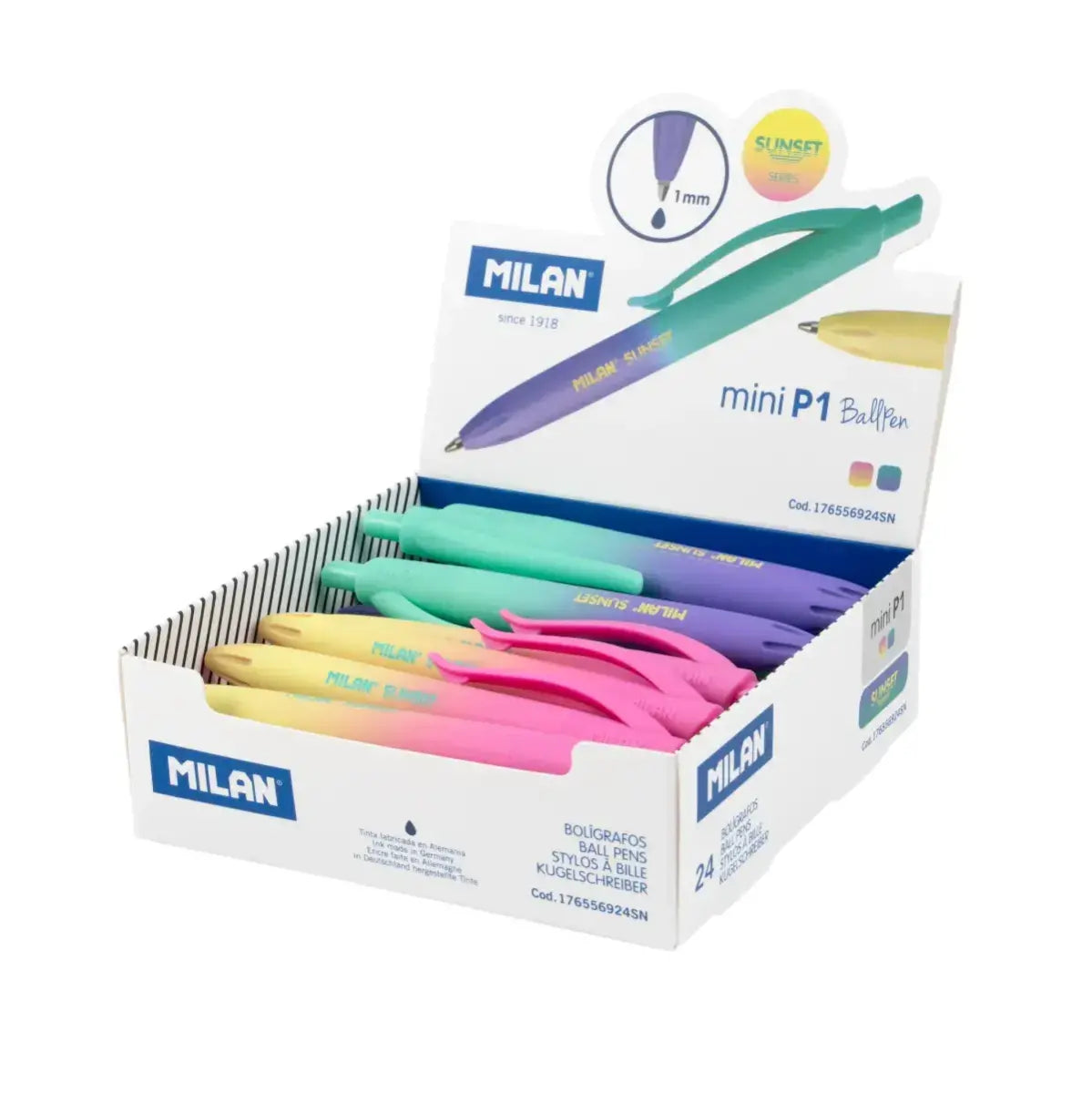 Milan-Disp. 24 P1 Mini Sunset Ball Pens Assort-176556924Sn