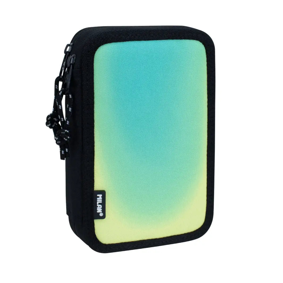 Milan-2-Dck.Pencil Case Cnt.Sunset Black,Green-081264Snk1Gr