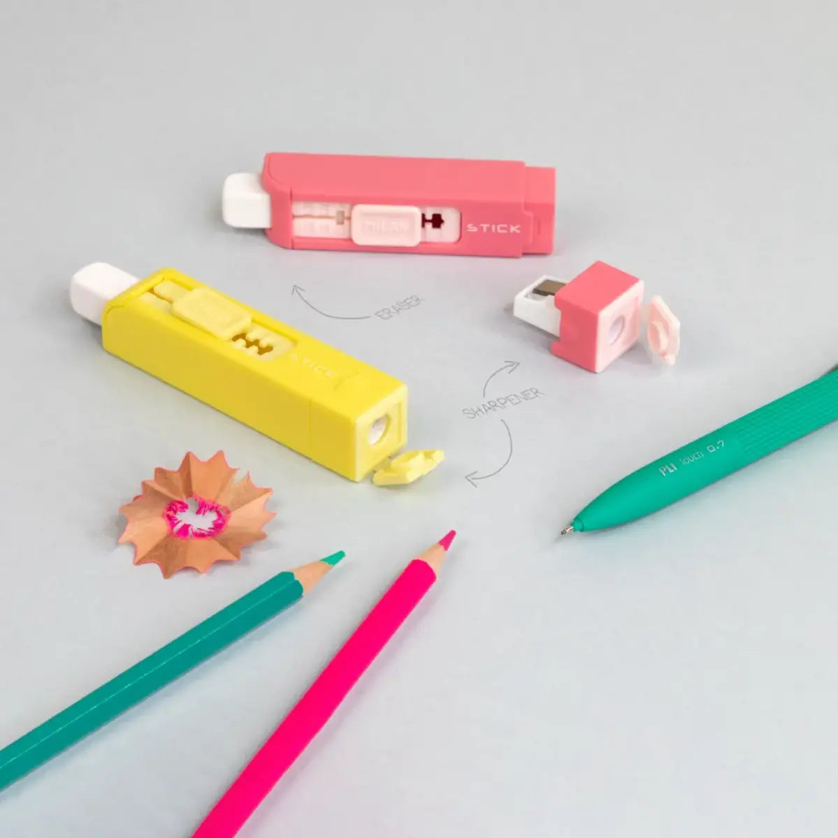 Milan-Display 16 Eraser+Sharpener Milan Stick-4702116