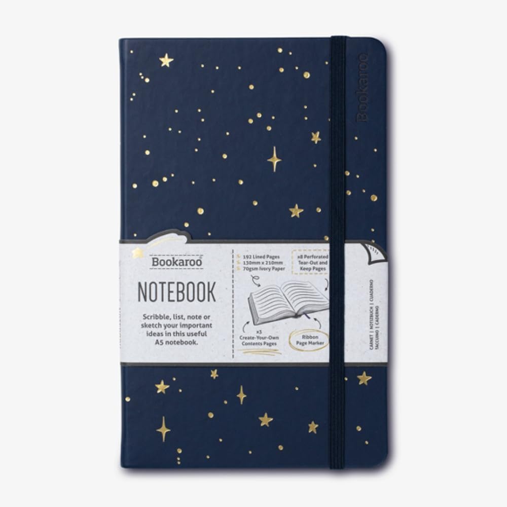 Bookaroo Notebook (A5) Journal - Moon & Stars