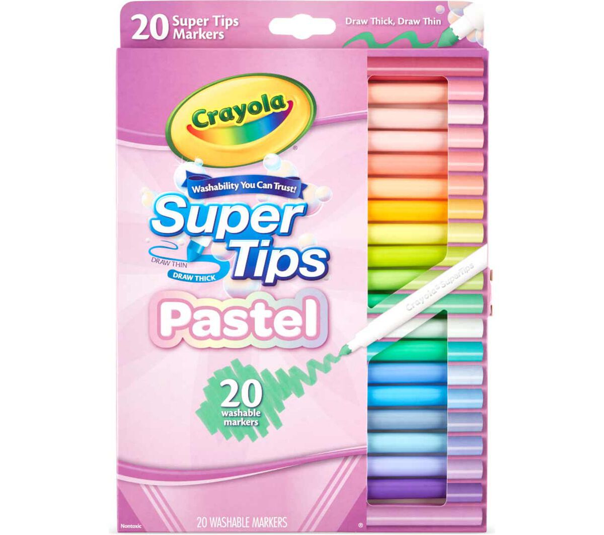 Crayola - Mkr,20Ct Pastel S/Tips,Wh,24Pk - 587516A000