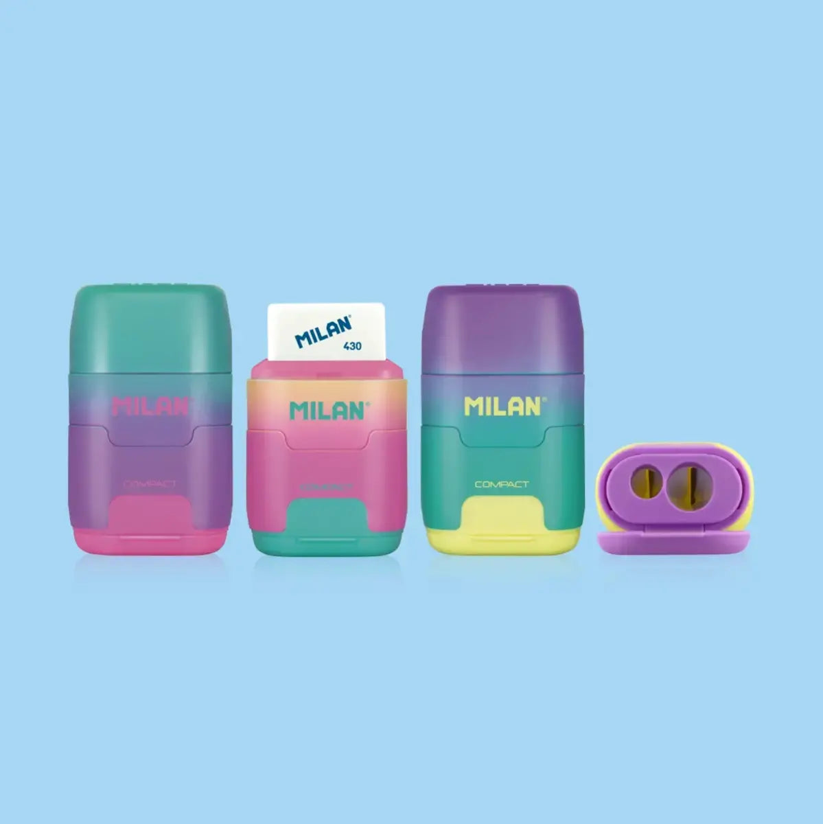 Milan-Display 16 Eraser+Sharpener Compact Suns-4721116