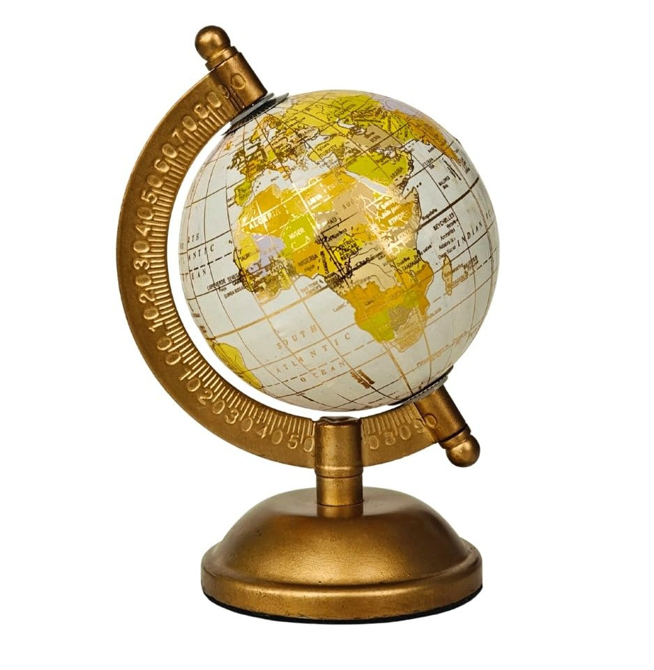 Classic Loope Voyager World Globe with Gold Meridian