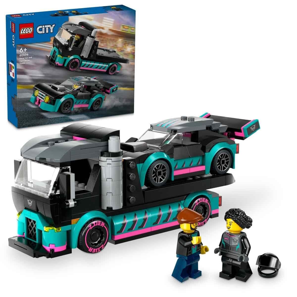 Lego-6465031-City Great Vehicles-60406 Race Car And Car Carrier Truck