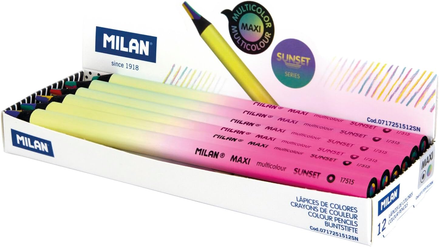 Milan-Box 12 Maxi Multicolor Pencils Sunset-0717251512Sn