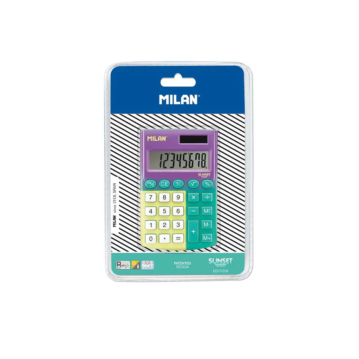 Milan-Blister Calculator Pocket Sunset Turquoi-151008Snybl