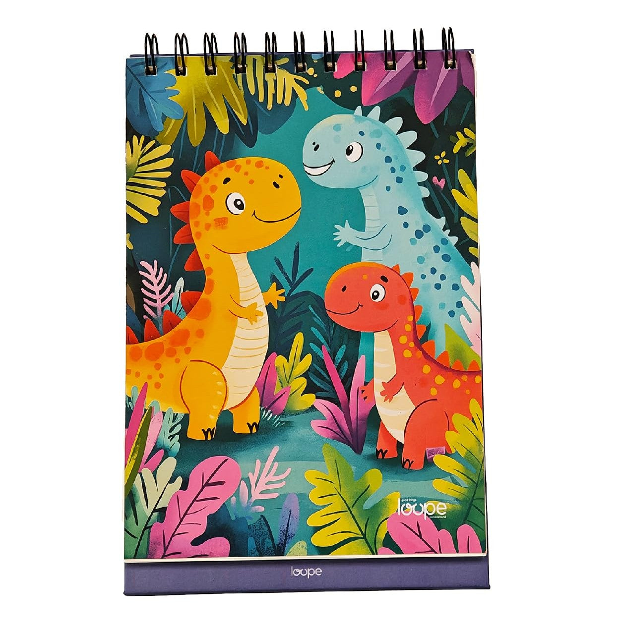 Loope Kids A5 Dinosaur-Themed Sketch Pad with Calendar Stand
