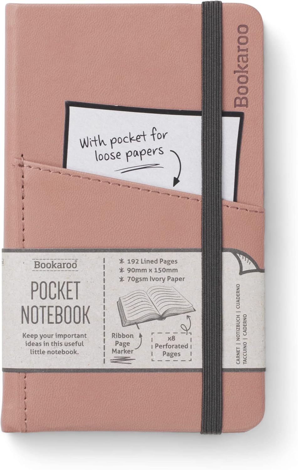 Bookaroo Pocket Notebook (A6) Journal - Blush