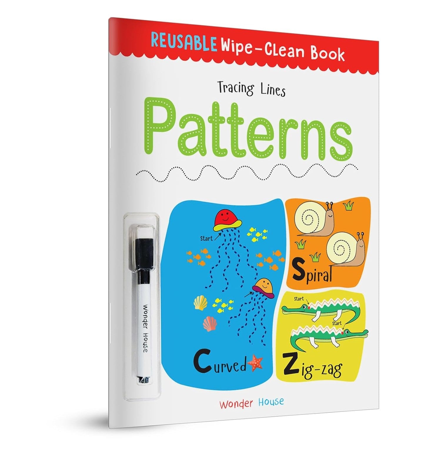 Reusable Wipe And Clean Book Tracing - Lines Patterns : Trace And Practice Patterns