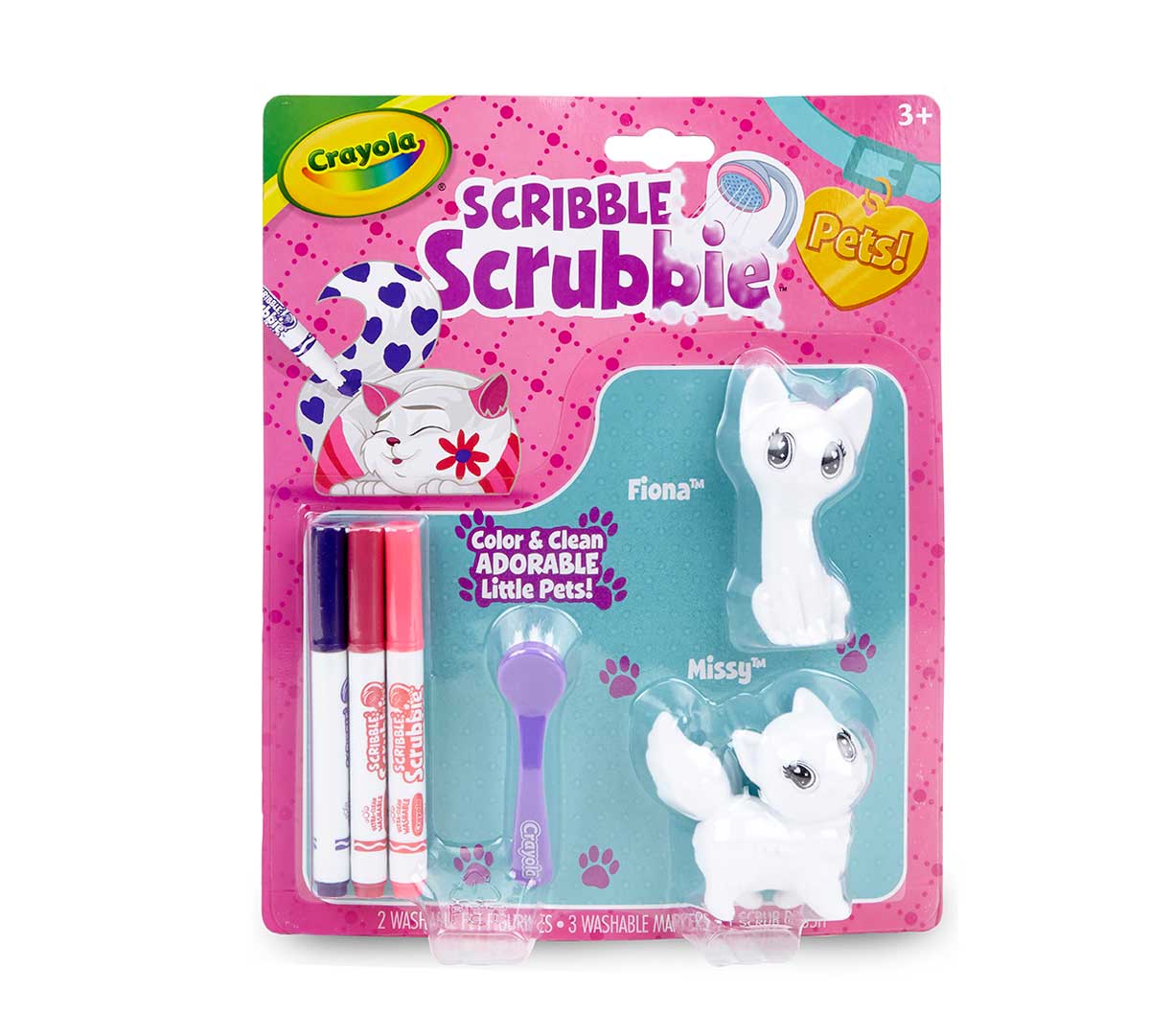 Crayola - Scribble Scrubbie Pet 2Ct Cats,6Pk - 7472530001