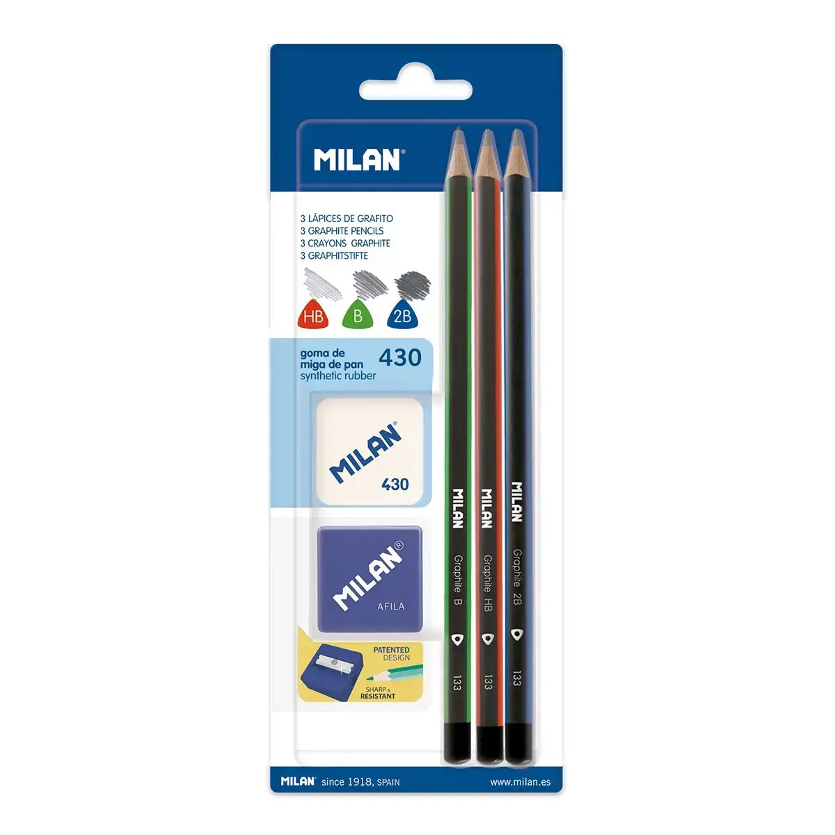 Milan-Blister 3 Tri Graphite Pencils+Afila+430-Bym10290