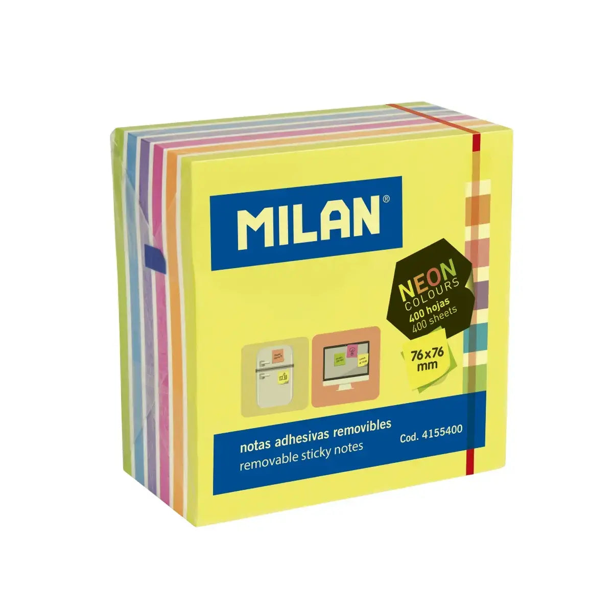 Milan-Cube 400 Adhesive Notes 76X76 Fluo-4155400