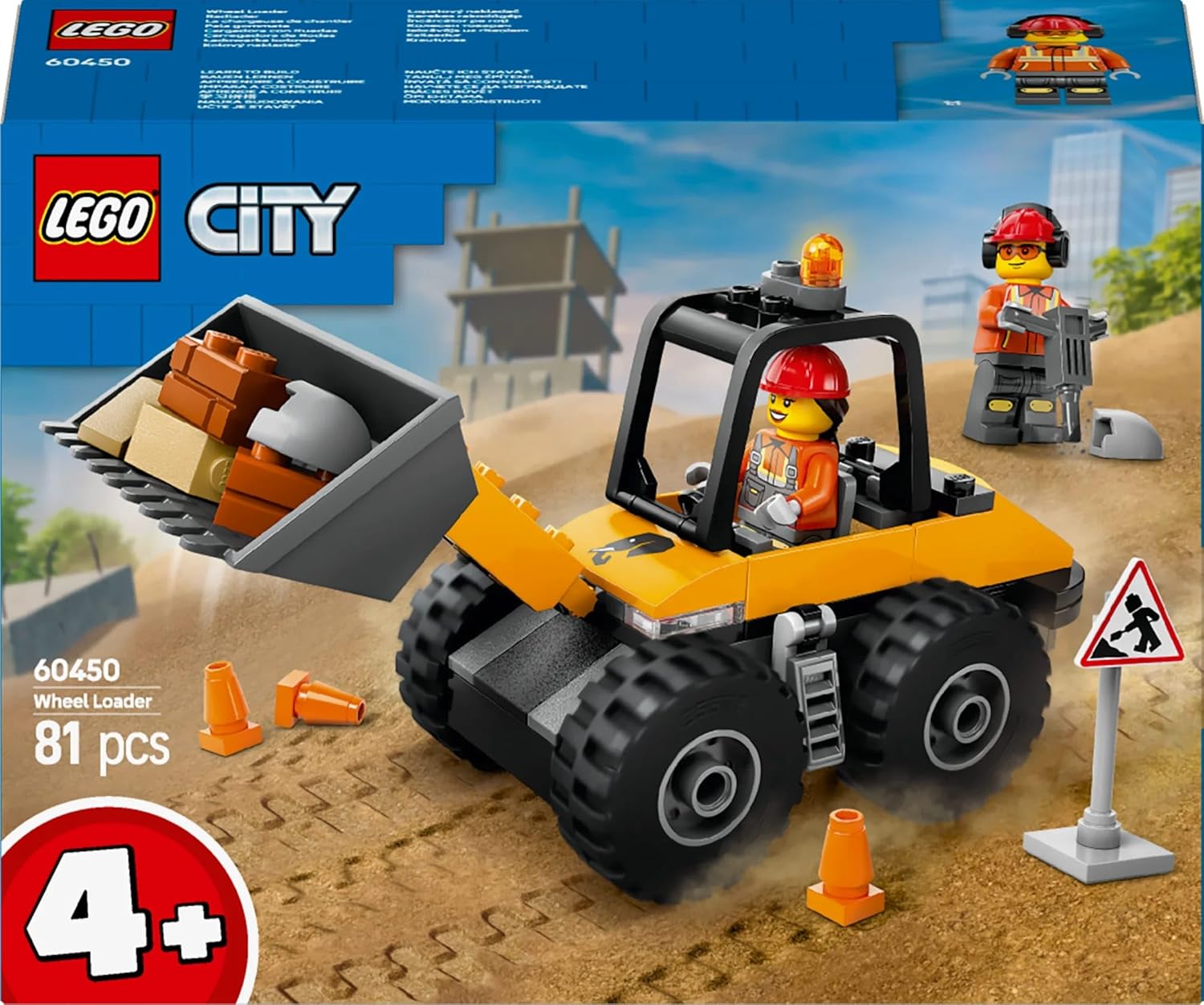 Lego-6518566-City Great Vehicles-60450 Yellow Construction Wheel Lo.. V29