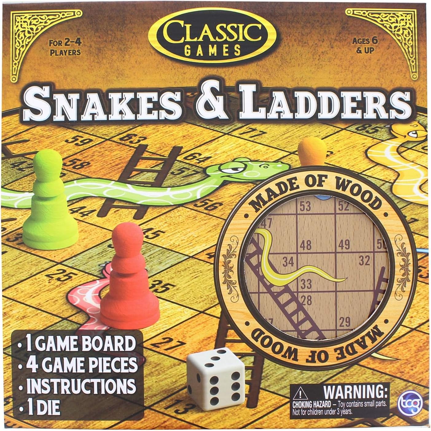 Tcg-Premium Wooden Snakes And Ladders-1066