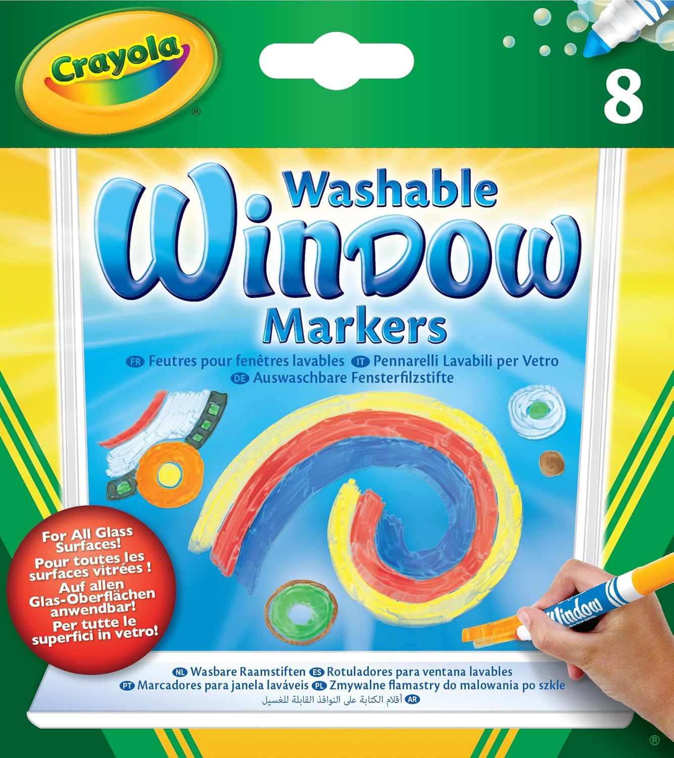 Crayola-Mkr,8Ct Bl Wh Window,24Pk,Green12-5881650009