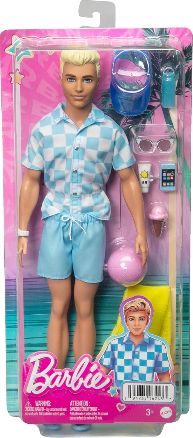 Hpl74-Ken Beach Doll W Piece Count