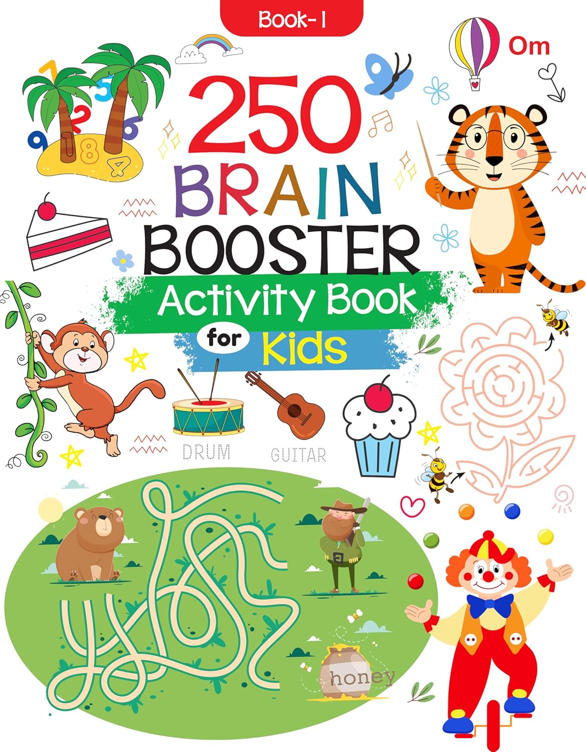 250 Activity Book- 1 - Mazes, Dot To Dot, Spot The Difference And Matching - Fun Ear