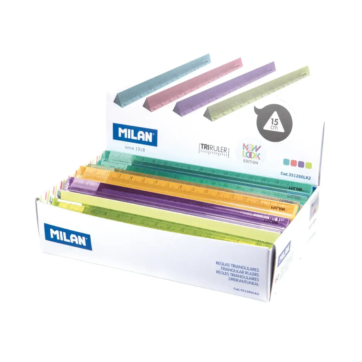 Milan-Box 60 Triangular 15Cm Rulers New Look-351260Lk2