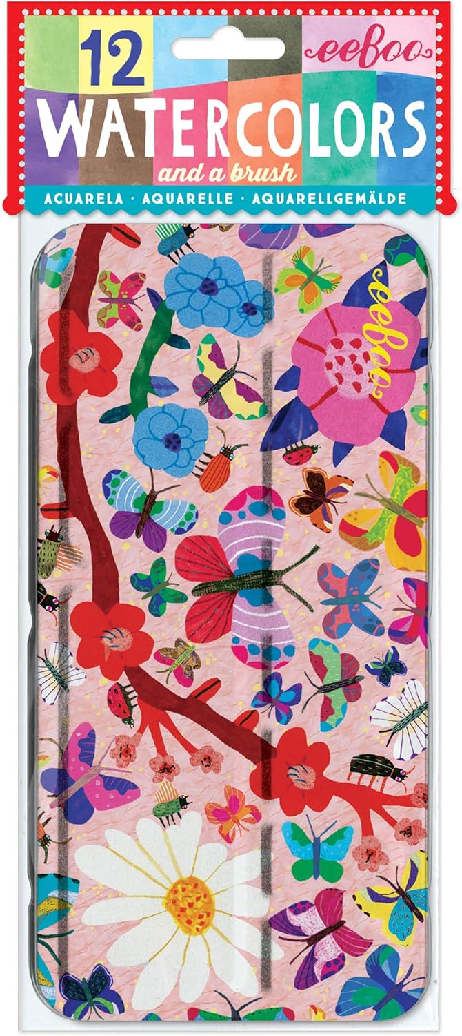 Eeboo - Butterflies 12 Watercolors - Btrfly-Wc-12
