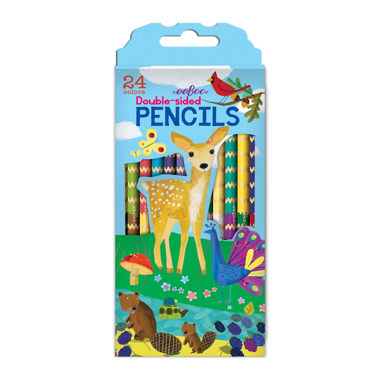 Eeboo - Life On Earth 12 Double Sided Pencils - Erth-Dbl-Pncl-12