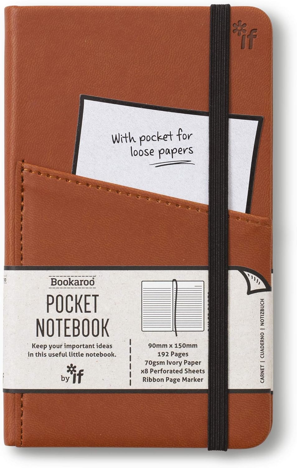 Bookaroo Pocket Notebook (A6) Journal - Brown
