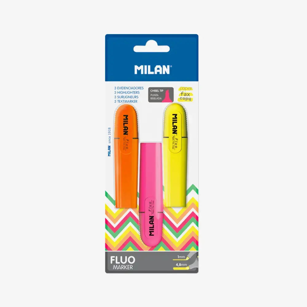 Milan-Blister 3 High. Orange, Pink, Yellow-Bwm10428