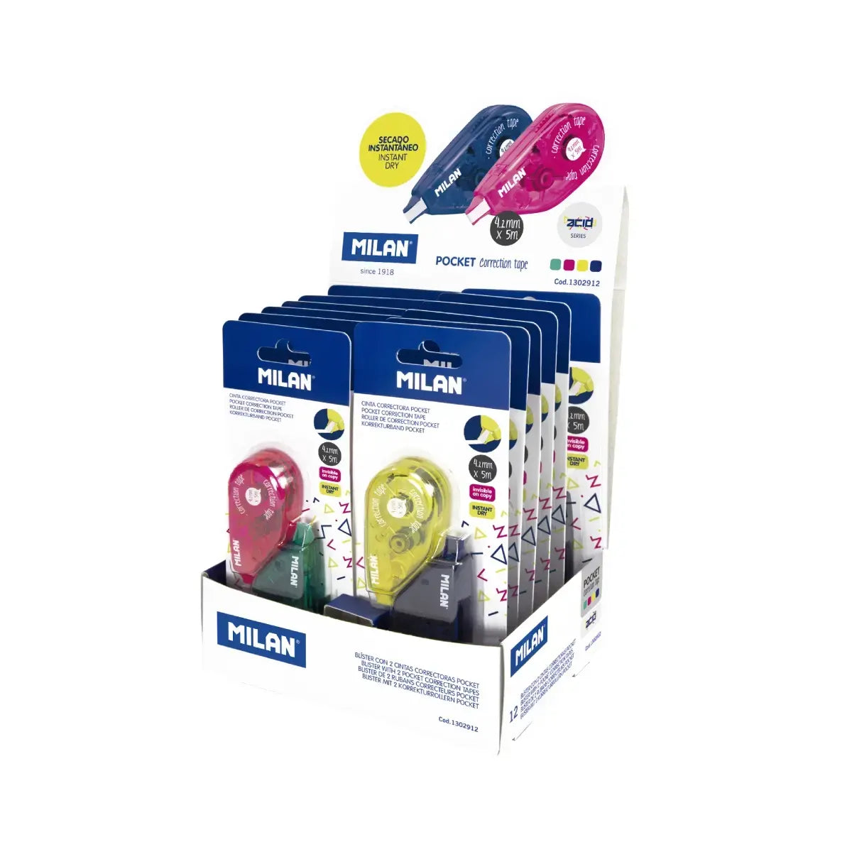 Milan-Display 12 Blister 2 Correction Tapes-1302912