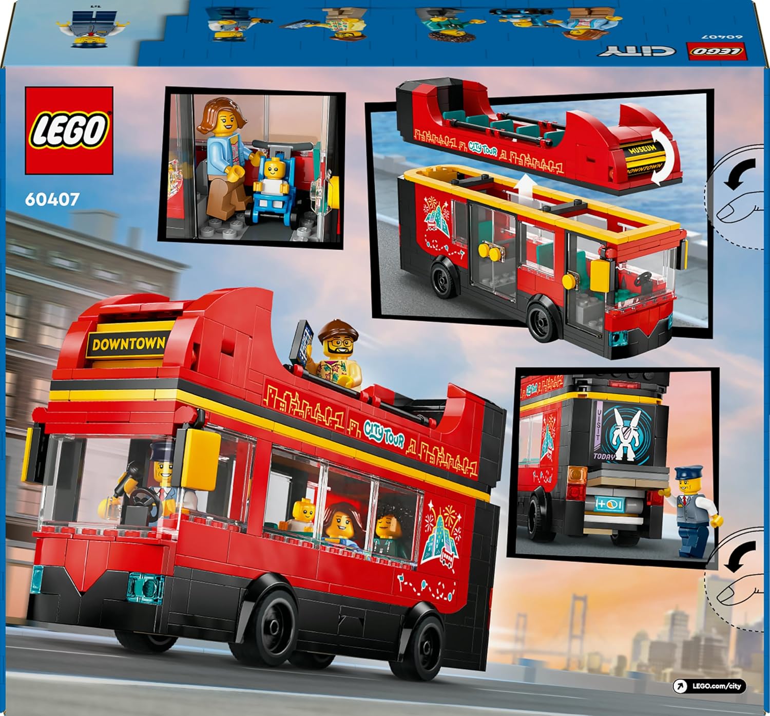 Lego-60407 Red Double-Decker Sightseeing Bus