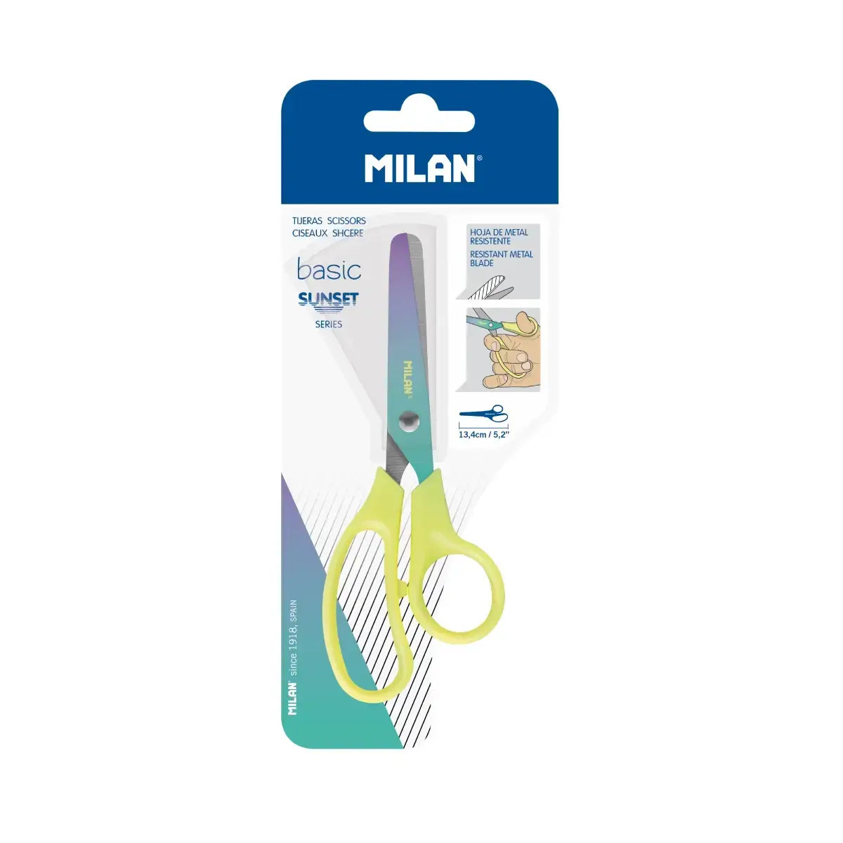 Milan-Blister Scissors Basic Sunset Yellow-Bwm10444Y