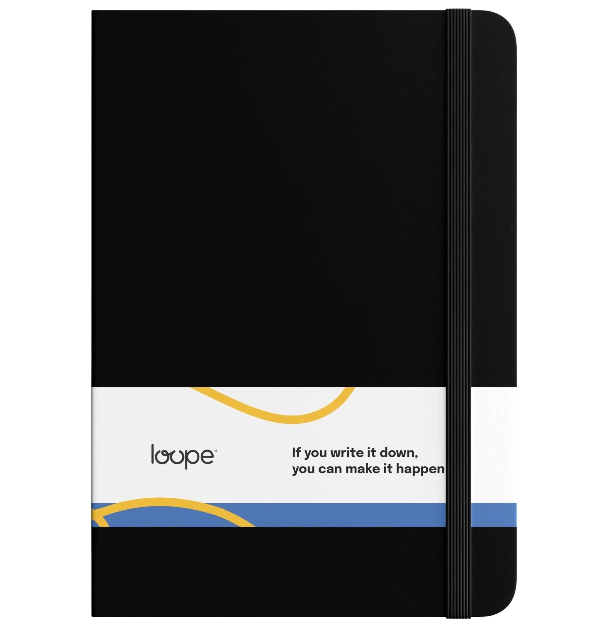 LOOPE A6 Solid Black Notebook - Premium Hardbound, 192 Pages, 80 GSM