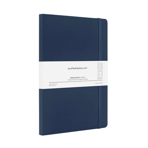 Executive Series Notebook With Pocket, L-Ruled-Blue-Esx192L-R_Blue