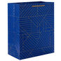 Hallmark-Ed Bag Navy Gold Geometric Large-0499Egb7474