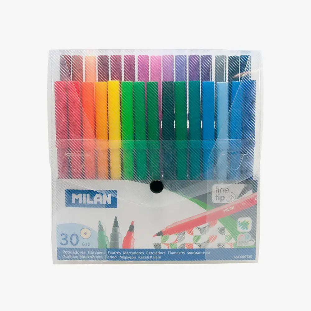 Milan-Plastic Case 30 Fine Tipped Fibrepens-06Ct30