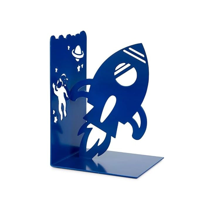 Balvi-Bookend,Space Walk,Blue,Metal-27702