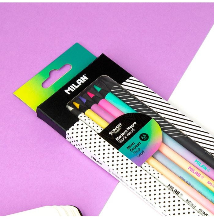 Milan-Box 6 Colour Pencils Sunset-71522206
