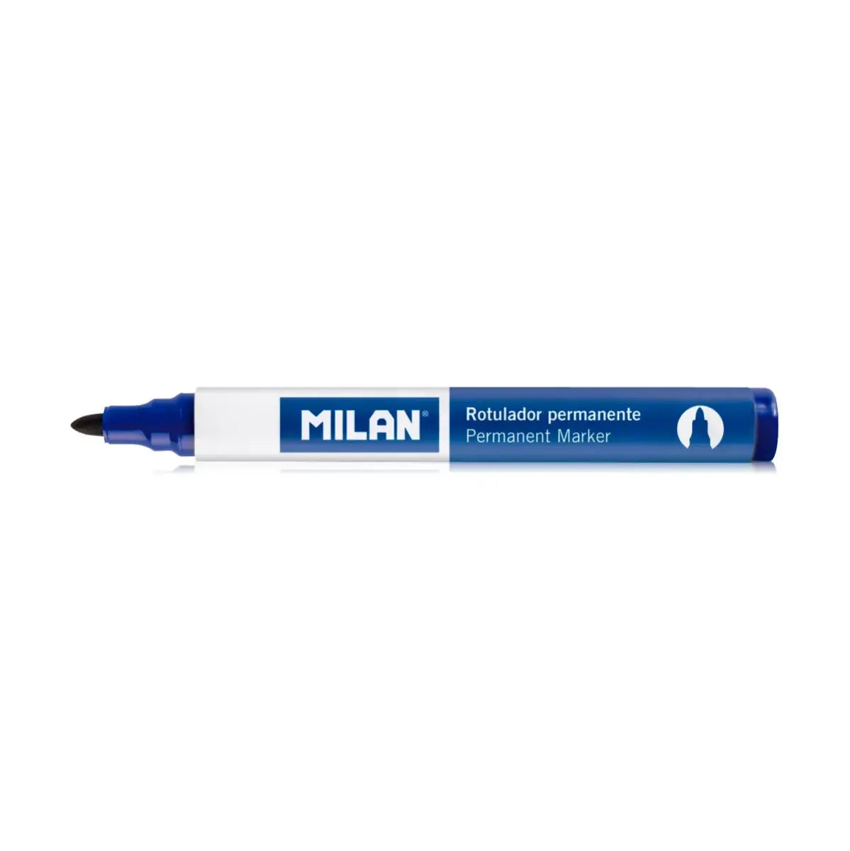 Milan-Box 12 Blue Permanent Markers Bullet Tip-16429121