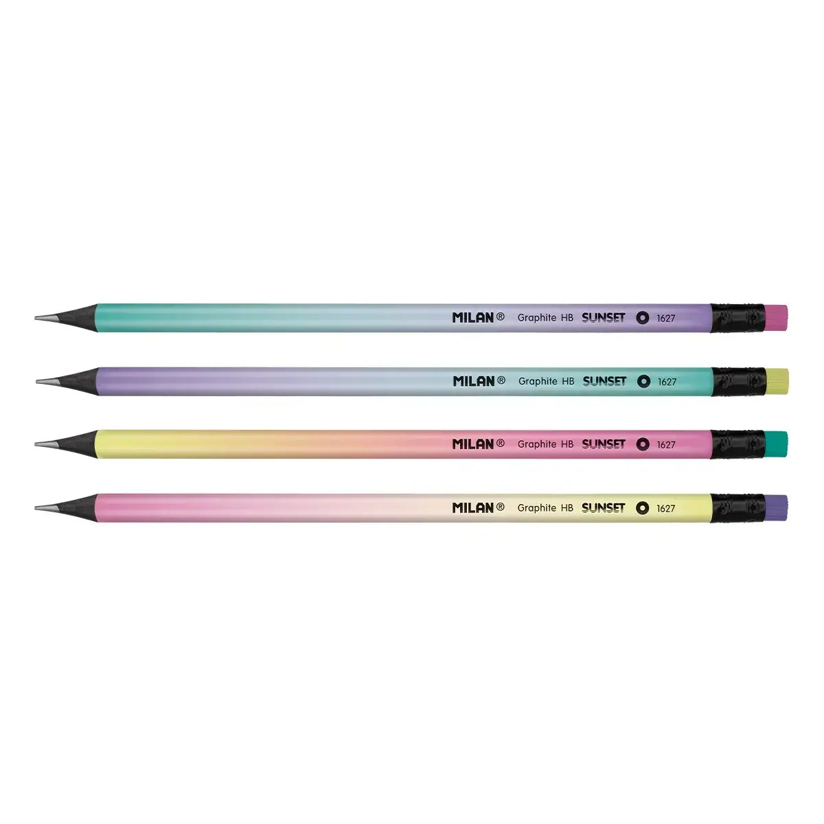 Milan-Box 24 Graphite Pencils W.Eraser Sunset-71622724