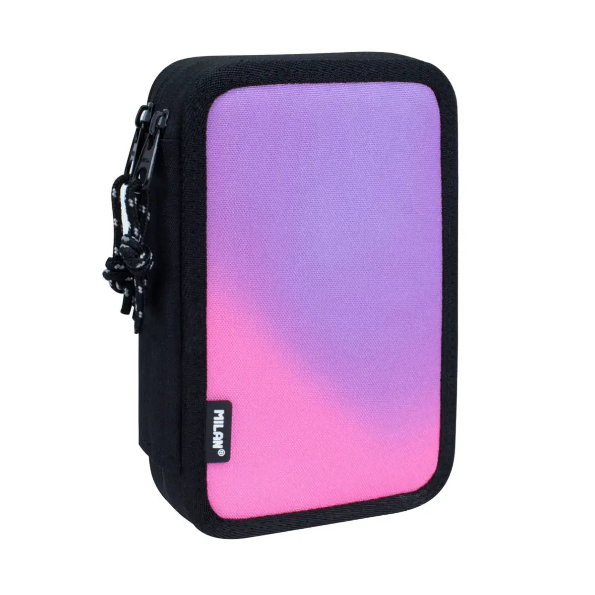 Milan-2-Deck.Pencil Case Cnt.Sunset Black,Pink-081264Snk1P