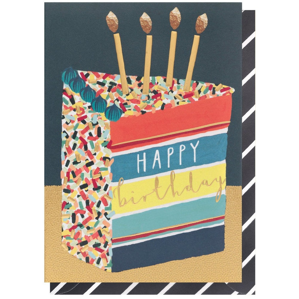 Louise Tiler- Blank Happy Birthday Cake Slice Sprinkles