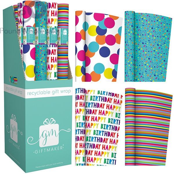Design Group-Roll Wrap 2M Bright Design Assorted-Yapgw20F