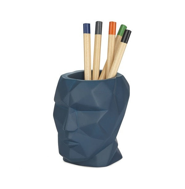 Balvi-Pen Holder,The Head,Blue,Cement-27642