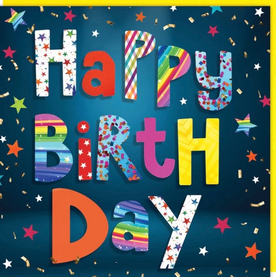 Tracks-Ed Blank 3D Happy Birthday Neon-C3599
