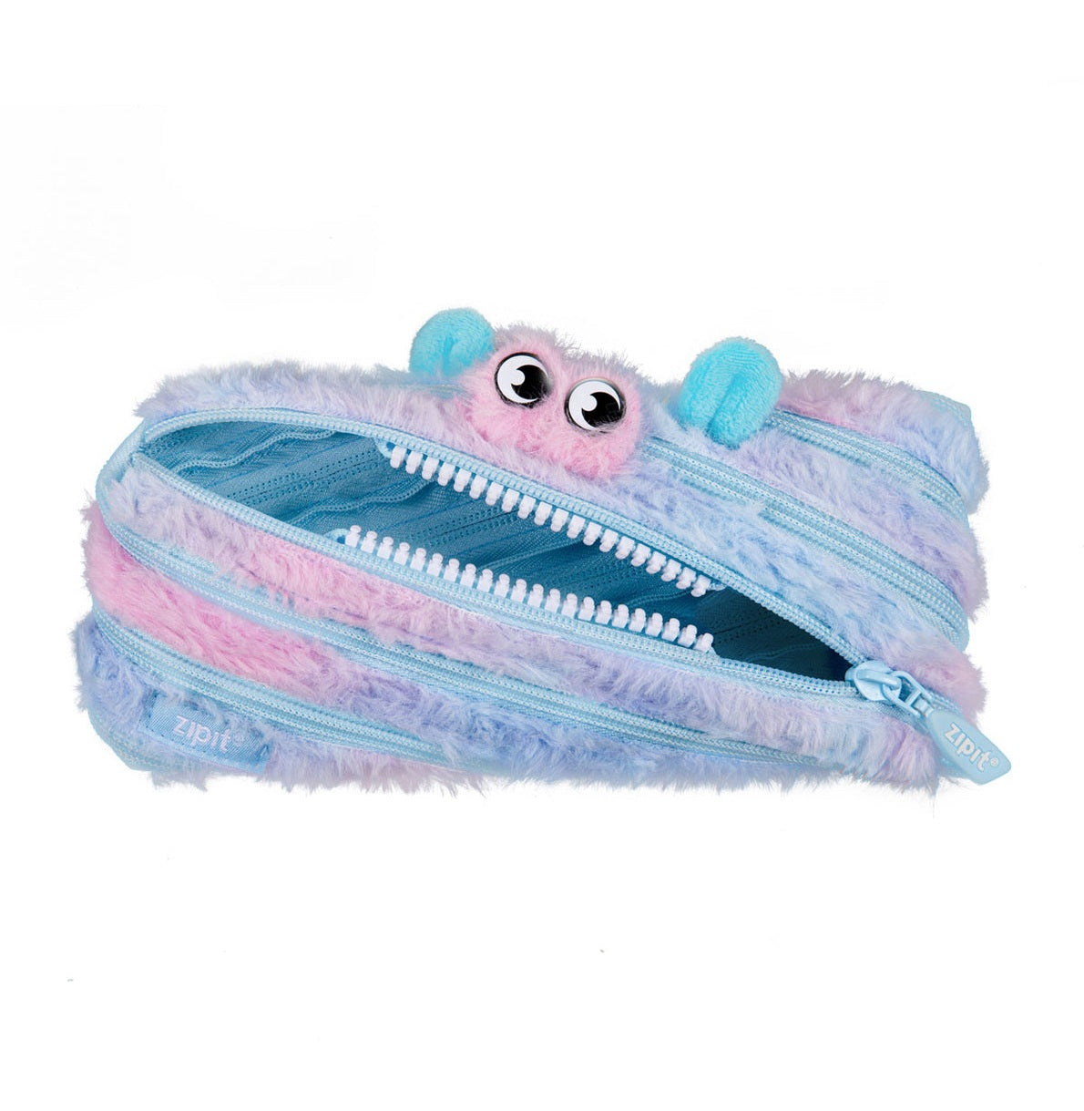 Zipit-Furry Monster Pouch Blue & Pink  Fmp-1